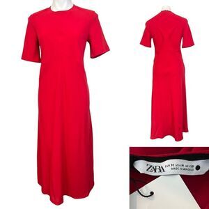 Zara Red Midi Dress – Timeless & Elegant